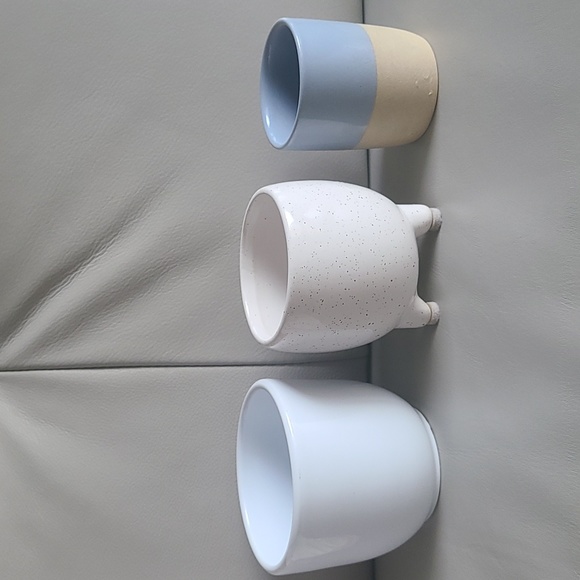 Other - ⭐ 2/$10 or 3/$15 - 3 Small Succulent or Cactus White and Blue Plant Pots